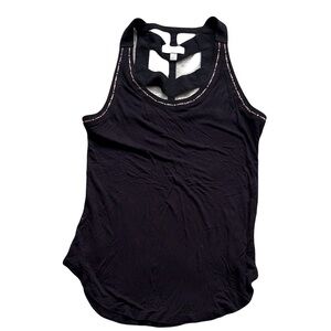 Candie’s Black Racerback Tank Top | Pink Stitch Detail | Casual Sleeveless XS